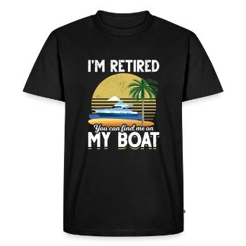 Retraite Drôle de bateau Retraite - T-shirt Premium bio Homme - noir - Devant - Nico (187cm)