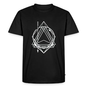 Sainte Illustration géométrique - T-shirt Premium bio Homme - noir - Devant - Nico (187cm)
