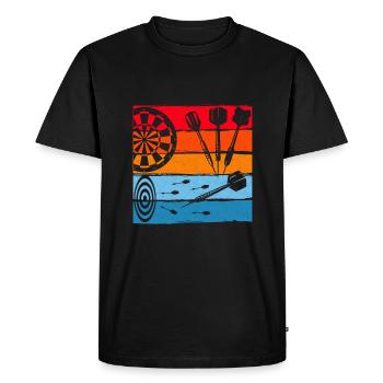 Retro Darts Dartboard 180 Darts - Men's Premium Organic T-Shirt - black - Front - Nico (187cm)