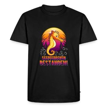 Les hippocampes ont réussi des badges de natation - T-shirt Premium bio Homme - noir - Devant - Nico (187cm)