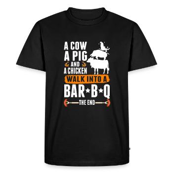 Grill sarcastique viande grillades Barbecue Drôle BBQ - T-shirt Premium bio Homme - noir - Devant - Nico (187cm)