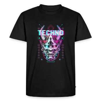 Techno Demon Glitch Électro Basse musique - T-shirt Premium bio Homme - noir - Devant - Nico (187cm)