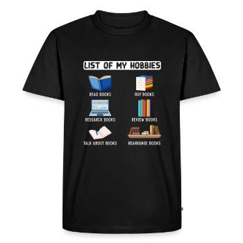 Drôle d’amateur de livres Humor Lire le ver de bibliothèque - T-shirt Premium bio Homme - noir - Devant - Nico (187cm)