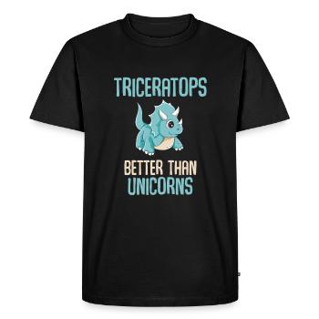 Cool Triceratops Fan Dinosaur Boys - Men's Premium Organic T-Shirt - black - Front - Nico (187cm)