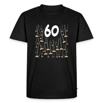 60 ans,60 Balais Anniversaire Humour - T-shirt Premium bio Homme - noir - Devant - Nico (187cm)