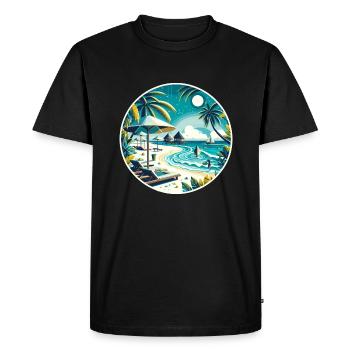 Reethi Beach Maldives Sunset - Men's Premium Organic T-Shirt - black - Front - Nico (187cm)