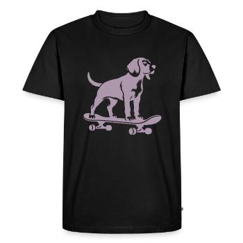 Chien Beagle Skateboard Skateboarder Silhouette - T-shirt Premium bio Homme - noir - Devant - Nico (187cm)