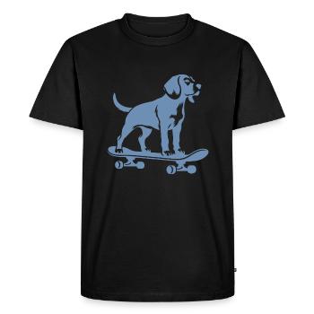 Chien Beagle Skateboard Skateboarder Silhouette - T-shirt Premium bio Homme - noir - Devant - Nico (187cm)