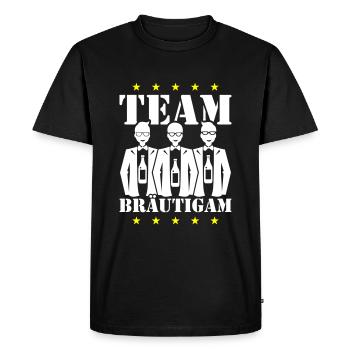 Marié Equipe Bachelor, Mariage - T-shirt Premium bio Homme - noir - Devant - Nico (187cm)