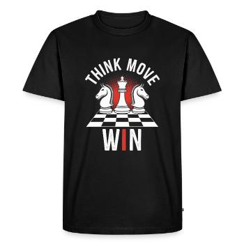 Think Move Win Chess Player - Men's Premium Organic T-Shirt - black - Front - Nico (187cm)
