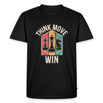 Think Move Win Chess Piece - Men's Premium Organic T-Shirt - black - Front - Nico (187cm)