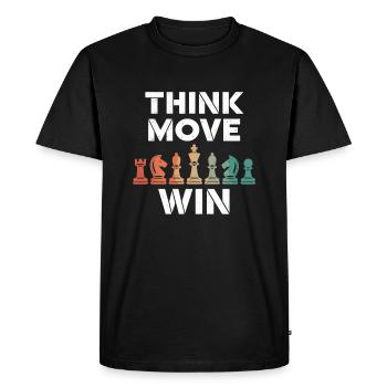 Think Move Win Chess Piece - Men's Premium Organic T-Shirt - black - Front - Nico (187cm)