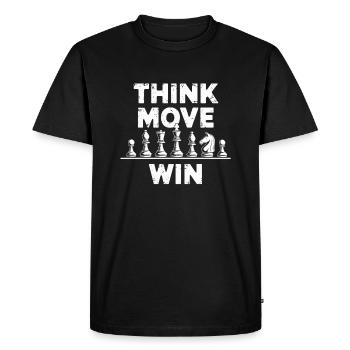 Think Move Win Chess Piece - Men's Premium Organic T-Shirt - black - Front - Nico (187cm)
