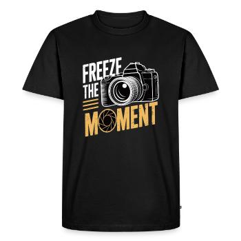 Freeze The Moment Photographer Photography - Men's Premium Organic T-Shirt - black - Front - Nico (187cm)