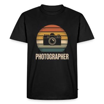 Photographe Appareil photo reflex Photographie - T-shirt Premium bio Homme - noir - Devant - Nico (187cm)