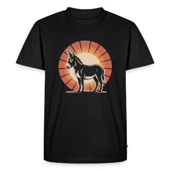 Vintage Donkey - Men's Premium Organic T-Shirt - black - Front - Nico (187cm)