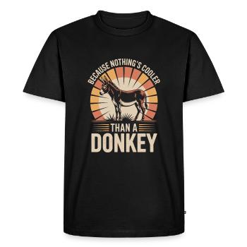 Donkey Funny Saying - Men's Premium Organic T-Shirt - black - Front - Nico (187cm)
