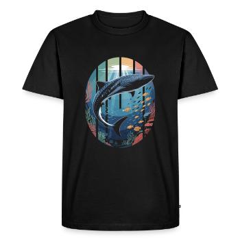 baleine requin créatures marines requin mer océan - T-shirt Premium bio Homme - noir - Devant - Nico (187cm)