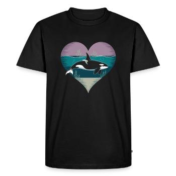 Cœur d’orque Orque Épaulard Épaulard Épaulard Mer - T-shirt Premium bio Homme - noir - Devant - Nico (187cm)