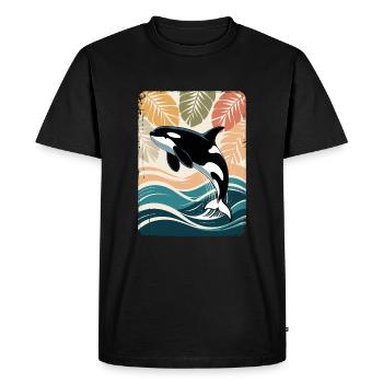 Orque Animal marin Épaulard Orque - T-shirt Premium bio Homme - noir - Devant - Nico (187cm)