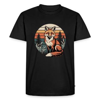 Fox Forest Nature - Men's Premium Organic T-Shirt - black - Front - Nico (187cm)