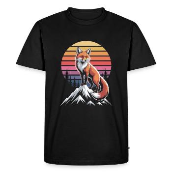 Fox Forest Nature - Men's Premium Organic T-Shirt - black - Front - Nico (187cm)