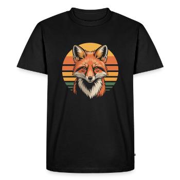 Vintage Fox Wildlife Animal - Men's Premium Organic T-Shirt - black - Front - Nico (187cm)