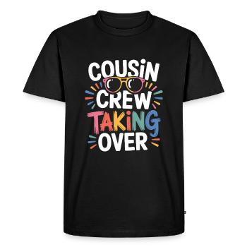 Cousin Crew reprend Cousins Cousine - T-shirt Premium bio Homme - noir - Devant - Nico (187cm)