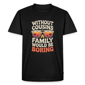 cousin drôle disant cousin - T-shirt Premium bio Homme - noir - Devant - Nico (187cm)