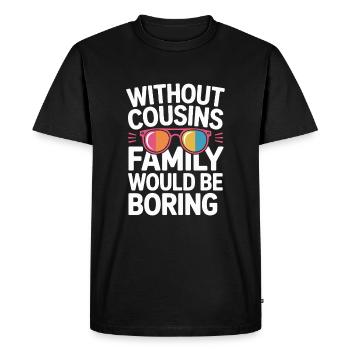 cousin drôle disant cousin - T-shirt Premium bio Homme - noir - Devant - Nico (187cm)