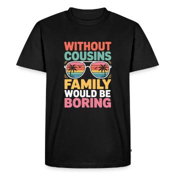 Cousin - T-shirt Premium bio Homme - noir - Devant - Nico (187cm)