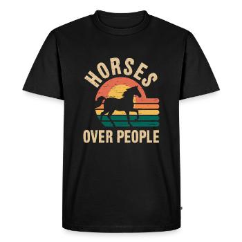 Les chevaux au-dessus des gens Dictons de cheval - T-shirt Premium bio Homme - noir - Devant - Nico (187cm)