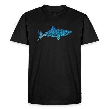 Blanc Requin Doodle Couleurs Requin - T-shirt Premium bio Homme - noir - Devant - Nico (187cm)
