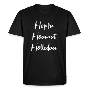 Hopfa Hoamat Holledau - Männer Premium Bio T-Shirt - Schwarz - Vorne - Nico (187cm)