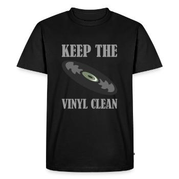 Disque keep the vinyle clean - T-shirt Premium bio Homme - noir - Devant - Nico (187cm)