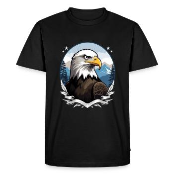 Pygargue à tête blanche - T-shirt Premium bio Homme - noir - Devant - Nico (187cm)