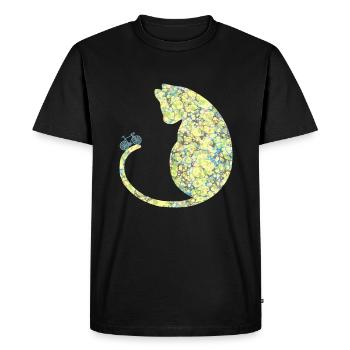 Chat avec vélo E 219 - T-shirt Premium bio Homme - noir - Devant - Nico (187cm)