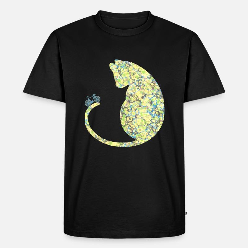 Chat avec vélo E 219 - T-shirt Premium bio Homme - noir