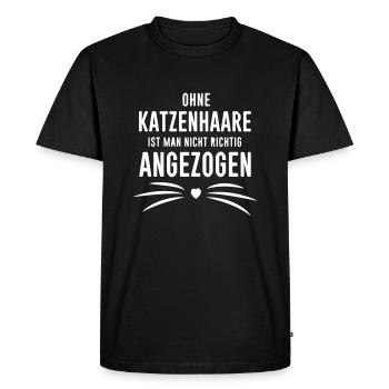 Katzenhaare Katzen Cat T-Shirts - Männer Premium Bio T-Shirt - Schwarz - Vorne - Nico (187cm)