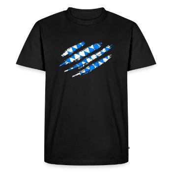 Bavaria Flag Scratches Bavarian Flag Claws - Men's Premium Organic T-Shirt - black - Front - Nico (187cm)