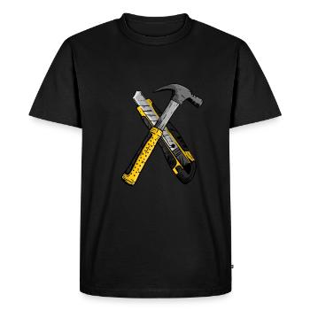 Hammer and cutter knife - Men's Premium Organic T-Shirt - black - Front - Nico (187cm)