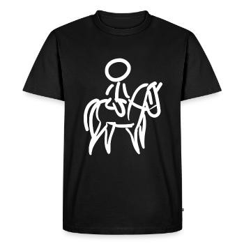 Cavalier sur Cavalier Minimalisme Minimaliste - T-shirt Premium bio Homme - noir - Devant - Nico (187cm)