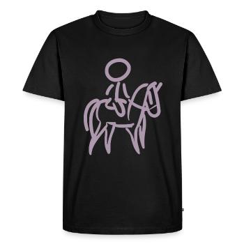 Cavalier sur Cavalier Minimalisme Minimaliste - T-shirt Premium bio Homme - noir - Devant - Nico (187cm)