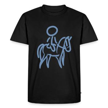 Cavalier sur Cavalier Minimalisme Minimaliste - T-shirt Premium bio Homme - noir - Devant - Nico (187cm)