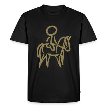 Cavalier sur Cavalier Minimalisme Minimaliste - T-shirt Premium bio Homme - noir - Devant - Nico (187cm)