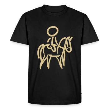 Cavalier sur Cavalier Minimalisme Minimaliste - T-shirt Premium bio Homme - noir - Devant - Nico (187cm)