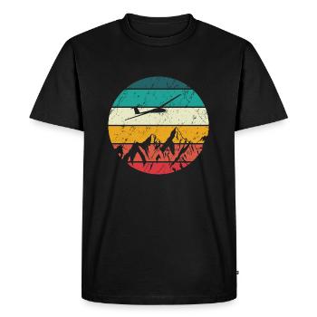 Retro Glider Mountain Glider Mountain Pilots - Men's Premium Organic T-Shirt - black - Front - Nico (187cm)