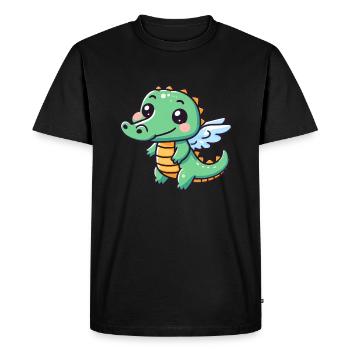 Ailes d’ange crocodile mignon - T-shirt Premium bio Homme - noir - Devant - Nico (187cm)