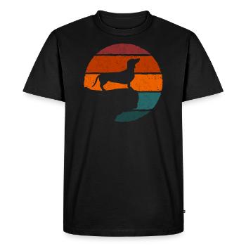 Idée cadeau teckel vintage - T-shirt Premium bio Homme - noir - Devant - Nico (187cm)