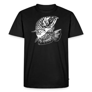 Arowana Fish Graphic Fishes Lover Fishing Gear - Men's Premium Organic T-Shirt - black - Front - Nico (187cm)